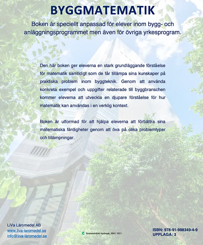 Matematik 1a: BYGGMATEMATIK UPPL-2 GY-25